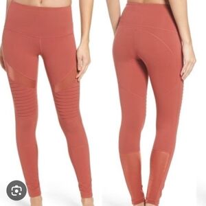 Zella Terra Cotta Colored High Waist Moto Leggings size S